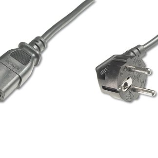 Digitus | Power Cord Cable | Power Cord, Schuko (CEE 7/7) 90ø angled - C13 M/F, H05VV-F3G 0.75qmm | Black
