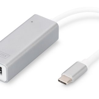 Digitus | USB Type C 3.0 Gigabit Ethernet Adapter 10/100/1000 Mbps | DN-3024 | USB Type-C to RJ45