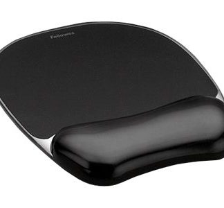 Fellowes | Mouse pad with wrist support CRYSTAL | Mouse pad with wrist pillow | 202 x 235 x 25  mm | Black