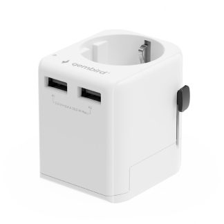 Gembird EU to Universal travel power adapter, 12W | TPA-EU2A12-01-W | 5 V
