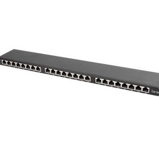 Lanberg | Patch panel 24 port 0.5U 19" CAT.5E FTP with cable organizer shielded | PPS5-0024-B