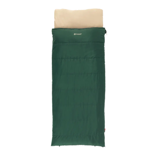 Outwell Contour Prime Green | Sleeping Bag | 220 x 85 cm | Temperature -13 to 16 °C | 2-way L-shape open-end with auto lock