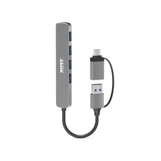 PORT CONNECT | Hub USB-C/USB-A vers 4 ports USB-A 3.0 5Gbps
