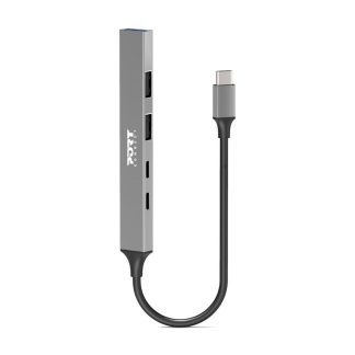 PORT CONNECT | USB-C Hub with 4 USB ports, 1X USB-C, 100W
