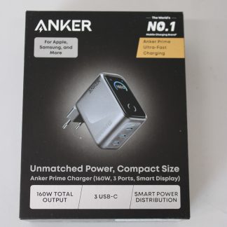 SALE OUT. Anker Prime Charger, 3 Ports, Silver | Anker Prime Charger, 3 Ports, 160W, Silver | DEMO