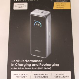 SALE OUT. Anker Prime power bank - USB, 2 x USB-C - 300 Watt | 26250 mAh | Black | UNPACKED, SMALL SCRATCHED ON TOP EDGE
