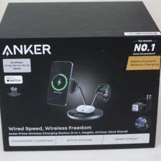 SALE OUT. Anker Prime Wireless Charging Station Qi2.2  25W wireles charging  (3-in-1, MagGo, AirCool, Dock Stand) PSU added | UNPACKED, SCRACHED ON SCREEN